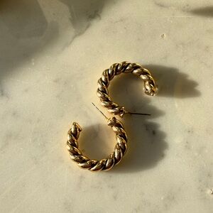 Mignonne Gavigan Gold Twisted “Mira” Hoop Earrings